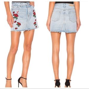 GRLFRND Eva embroidered denim skirt